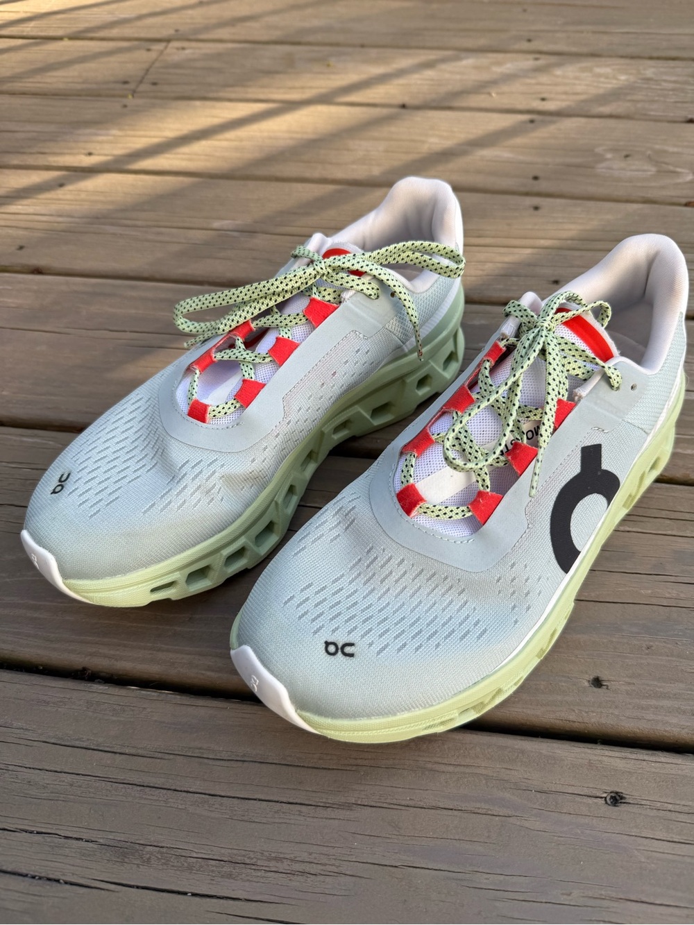 On Running Women’s Cloudmonster Lightweight Running Shoes - Pale Green/Orange